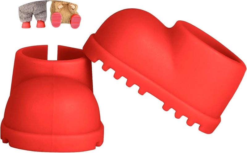 sunla Store Doll Shoes for 17cm Doll, Cute Mini Shoes Accessories for 17cm Dolls Sitting Standing Series, Silicone Doll Rain Shoes Boots(1 Pair Red) - Image 1